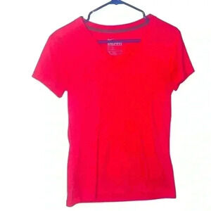 Nike Dri-Fit Women's Short Sleeve Peach Pink V-Neck Tee Size S